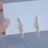 Zirconia Dangle Drop Earrings Crystal Wedding Jewelry