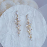 Zirconia Dangle Drop Earrings Crystal Wedding Jewelry