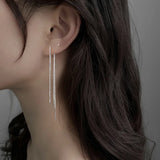 Vintage Metal Tassel Dangle Earrings Fringe Drop Big Earing for Women