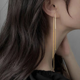 Vintage Metal Tassel Dangle Earrings Fringe Drop Big Earing for Women
