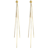 Vintage Metal Tassel Dangle Earrings Fringe Drop Big Earing for Women