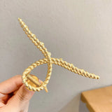 Geometric Metal Hair Crab Cross Hair Clips for Girls Women