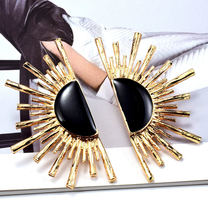 Metal Retro Geometric Drop Earrings Women Jewelry Party Accessories