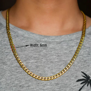 Cuban Chain Necklace Stainless Steel Men Women Jewelry
