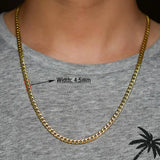 Cuban Chain Necklace Stainless Steel Men Women Jewelry