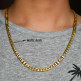 Cuban Chain Necklace Stainless Steel Men Women Jewelry