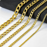 Cuban Chain Necklace Stainless Steel Men Women Jewelry