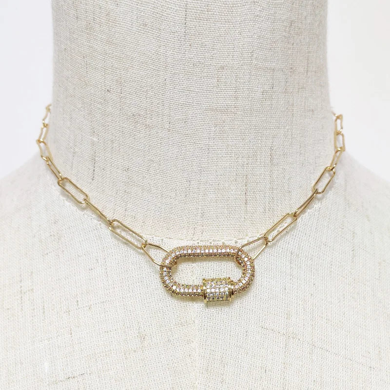 Punk Chain Women Carabiner Pendant Collar Creative Jewelry Gift