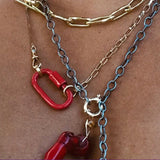 Punk Chain Women Carabiner Pendant Collar Creative Jewelry Gift