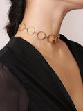 Punk Circle Thick Chain Choker Necklace for Women Men
