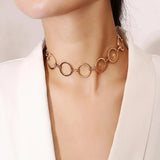 Punk Circle Thick Chain Choker Necklace for Women Men