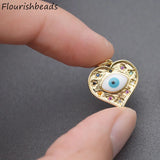 Rainbow CZ Beads Enamel Eye Charms DIY Jewelry Making 20pcs