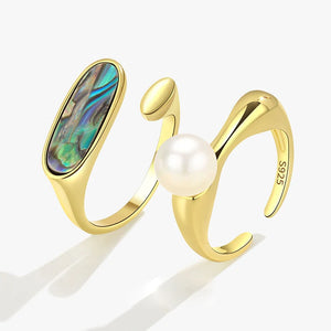 Women's Colorful Stone Retro Irregular Anillos Party Rings