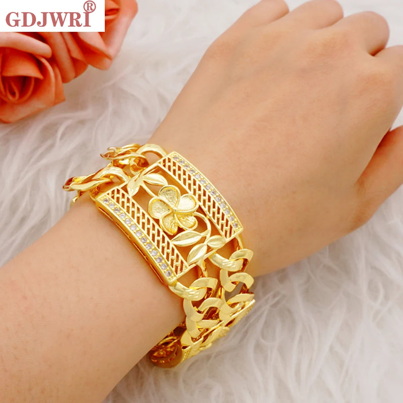 Square Flower Bracelets For Women Crystal Jewelry Charm Party Gift