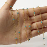 Stainless Steel Chain Crystal Amazonite Necklace Bracelets Anklets