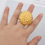 Stainless Steel Flower Chunky Large Ring Female Male Jewelry