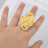Stainless Steel Flower Chunky Large Ring Female Male Jewelry