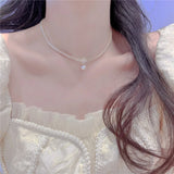 Color Clavicle Chain Choker Necklace for Women Party Wedding Jewelry
