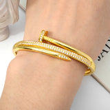 Geometric Women Bracelet 18K Plating Lover Bangles Round Roman Accessories