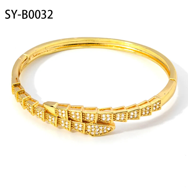 Geometric Women Bracelet 18K Plating Lover Bangles Round Roman Accessories