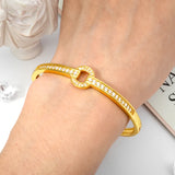 Geometric Women Bracelet 18K Plating Lover Bangles Round Roman Accessories