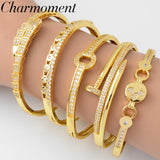 Geometric Women Bracelet 18K Plating Lover Bangles Round Roman Accessories