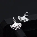 925 Silver Ginkgo Leaf Charms for DIY Earrings