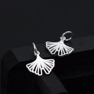 925 Silver Ginkgo Leaf Charms for DIY Earrings