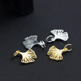 925 Silver Ginkgo Leaf Charms for DIY Earrings