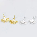 925 Silver Ginkgo Leaf Charms for DIY Earrings