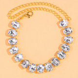 Plated Green Square Women Anklet Beach Party Jewelry