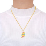 Grenada Map Pendant Necklace National Flag Necklace Unisex Hip Hop Jewelry