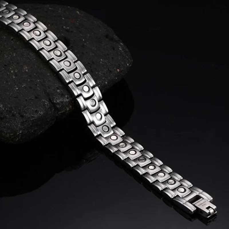 Silver Stainless Steel Magnet Bracelet for Men Gift