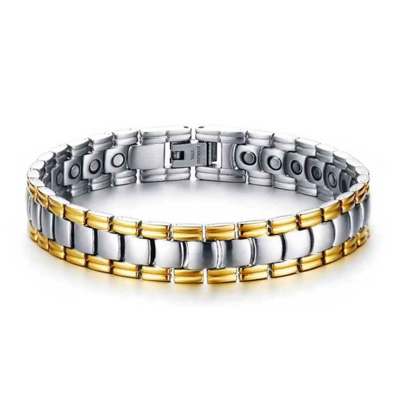 Silver Stainless Steel Magnet Bracelet for Men Gift