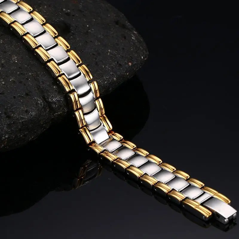 Silver Stainless Steel Magnet Bracelet for Men Gift