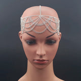 Silver Cross Metal Head Chain Hairwear Accessory