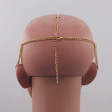 Silver Cross Metal Head Chain Hairwear Accessory