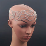 Silver Cross Metal Head Chain Hairwear Accessory