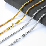 Gold/Steel Mens Box Necklace Chain Stainless Steel Chain For Women
