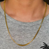 Gold/Steel Mens Box Necklace Chain Stainless Steel Chain For Women