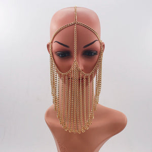Tassel Face Mask Chain Head Chain Hair Accessories for Women
