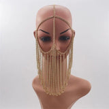Tassel Face Mask Chain Head Chain Hair Accessories for Women