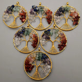 Wisdom Tree Chakra Reiki Healing Stone Pendant 12pcs/lot