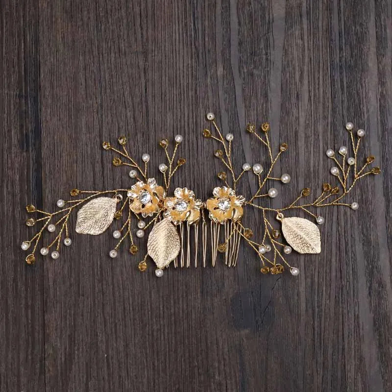 Pearl Bridal Hair Combs Wedding Head Jewelry Accessories