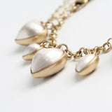 Golden Sparkling Charm Bracelets Heart Beads Vintage Bangles