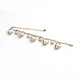 Golden Sparkling Charm Bracelets Heart Beads Vintage Bangles