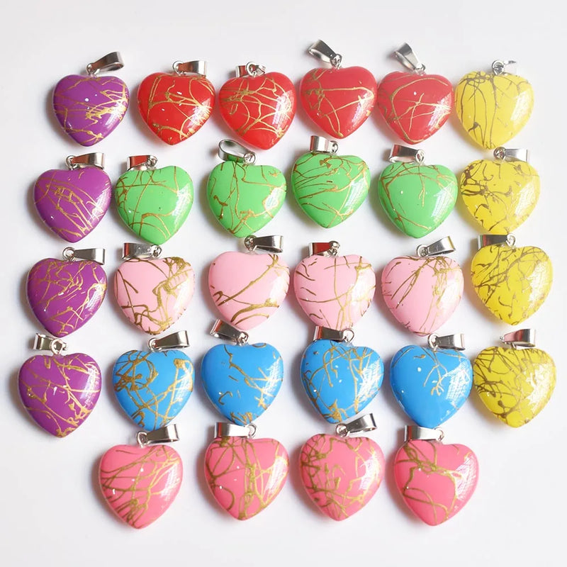 20mm Heart Crystal Charms Pendants for Jewelry Making 50pcs/lot
