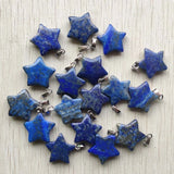 30pcs Natural Lapis Lazuli Star Shape Pendants for Jewelry Making
