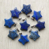 30pcs Natural Lapis Lazuli Star Shape Pendants for Jewelry Making
