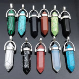 Rose Crystal Quartz Hexagon Healing Pillar Pendant for Jewelry Making